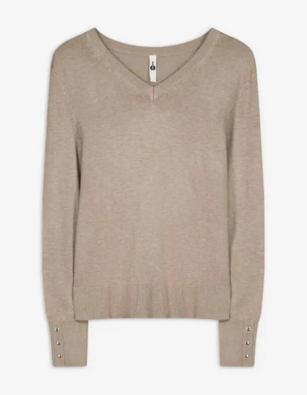 Pullover - Meliert - beige