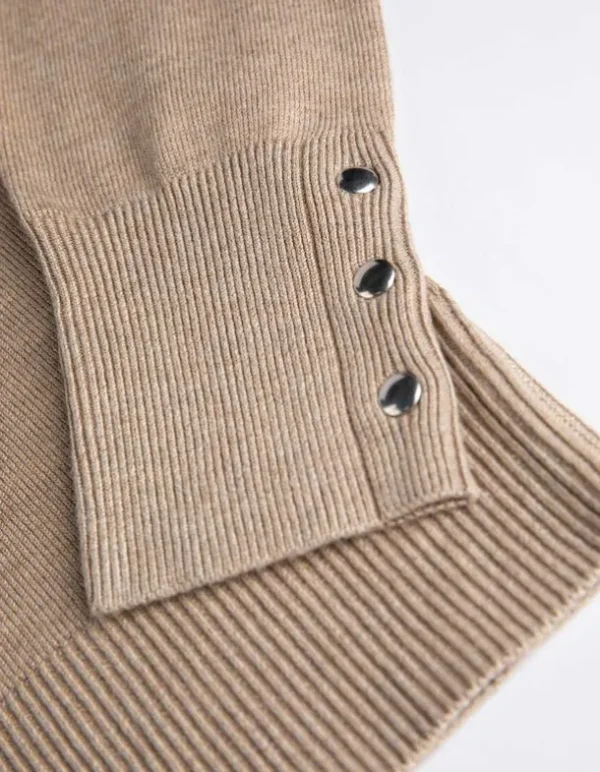 Pullover - Meliert - beige