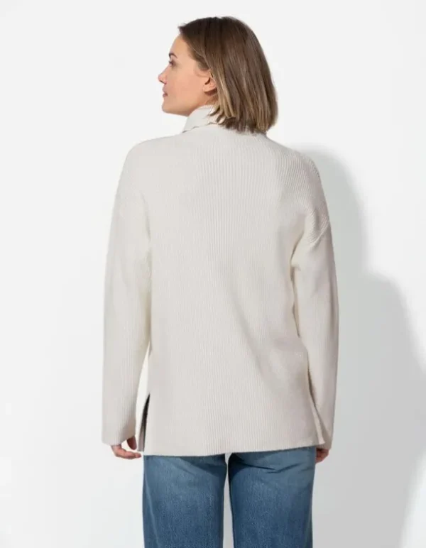 Pullover - Reißverschluss - weiß