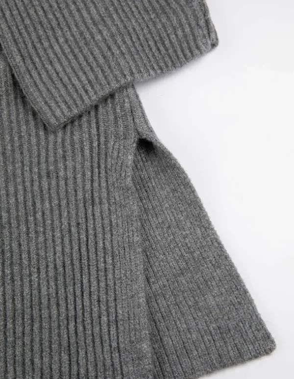 Pullover - Reißverschluss - grau