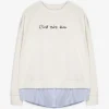 Pullover - Schriftzug - weiß