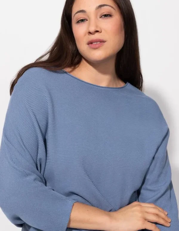 Pullover - Viskose-Mix - hellblau