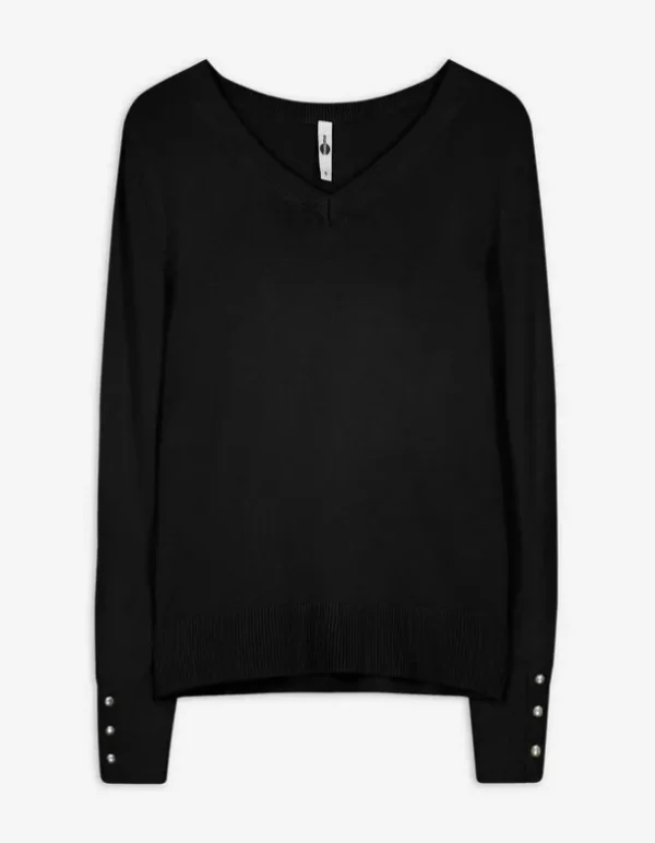 Pullover - Viskose-Mix - schwarz