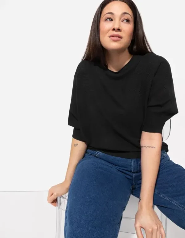 Pullover - Viskose-Mix - schwarz
