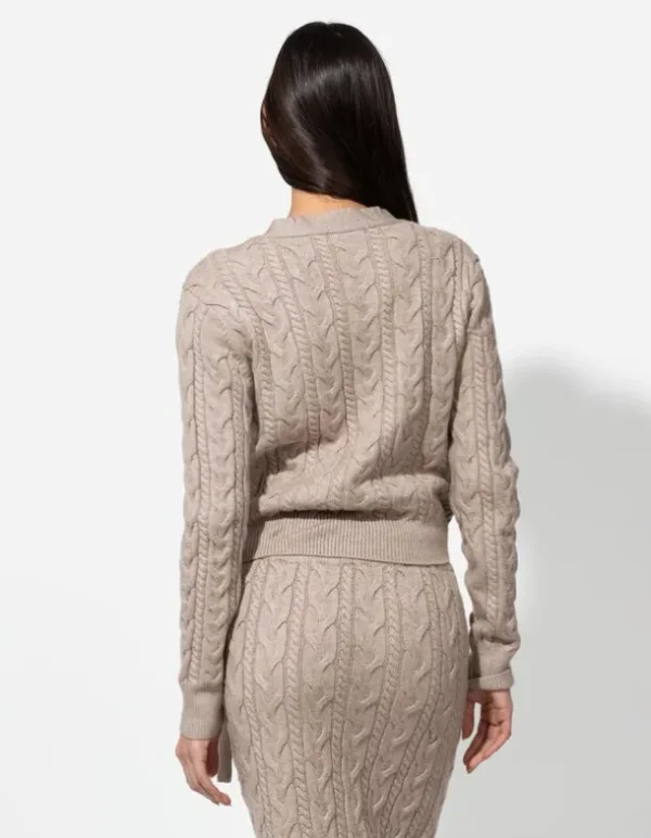 Pullover - Wickeloptik - beige