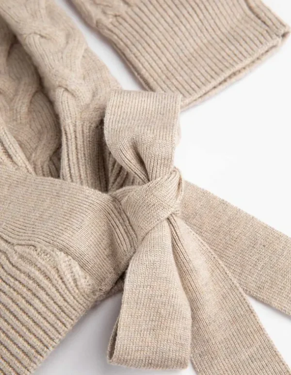 Pullover - Wickeloptik - beige