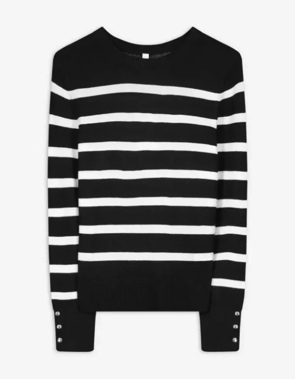 Pullover - Zierknöpfe - schwarz