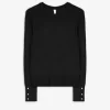 Pullover - Zierknöpfe - schwarz