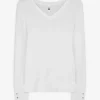 Pullover - Zierknöpfe - weiß