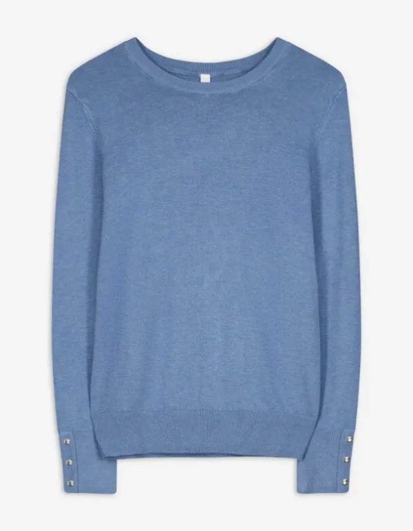 Pullover - Zierknöpfe - dunkelblau