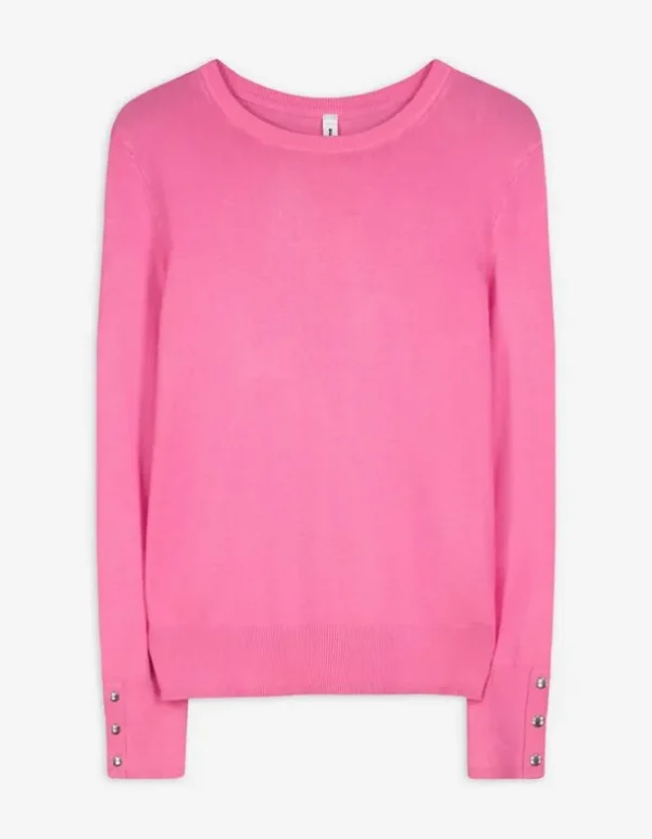 Pullover - Zierknöpfe - pink