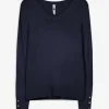 Pullover - Zierknöpfe - dunkelblau