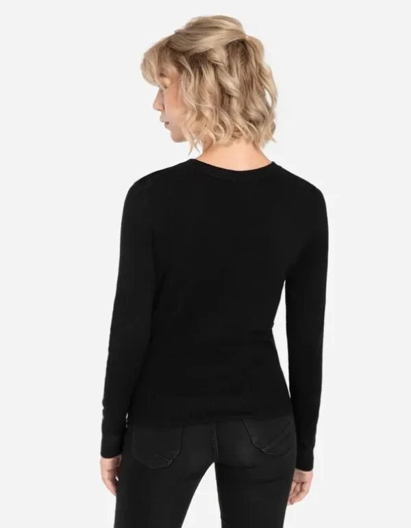 Pullover - Zierknöpfe - schwarz