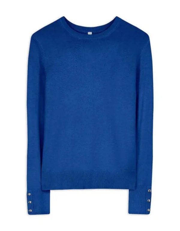 Pullover - Zierknöpfe - dunkelblau