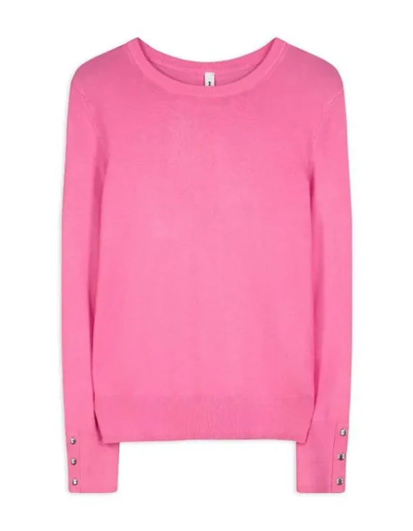 Pullover - Zierknöpfe - pink