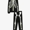 Pyjama Set aus Langarmshirt und Hose - Leuchtet im Dunklen - schwarz