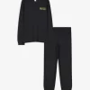 Pyjama Set aus Langarmshirt und Hose - Rückenprint - schwarz
