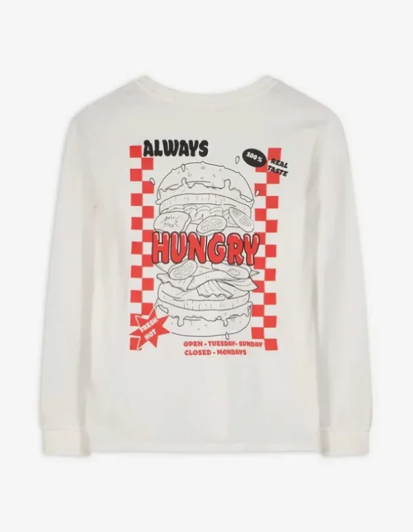 Pyjama Set aus Langarmshirt und Hose - Rückenprint - weiß