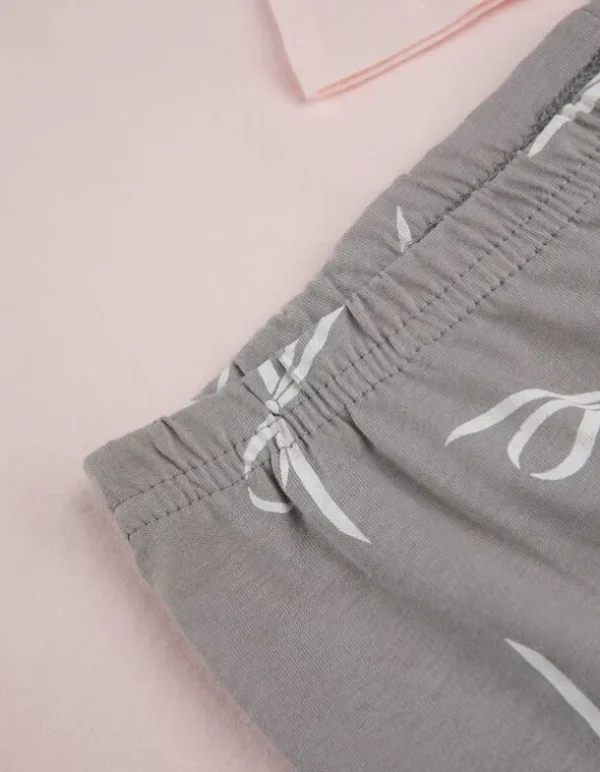 Pyjama Set aus Langarmshirt und Hose - Print - bronzefarben