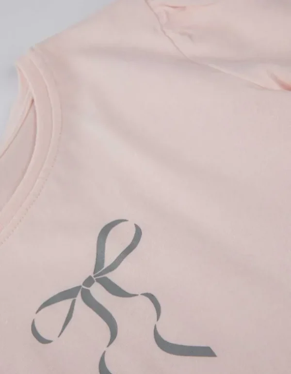 Pyjama Set aus Langarmshirt und Hose - Print - bronzefarben