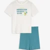 Pyjama Set aus Shirt und Shorts - Print
