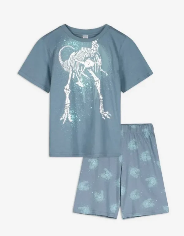 Pyjama Set aus Shirt und Shorts - Print