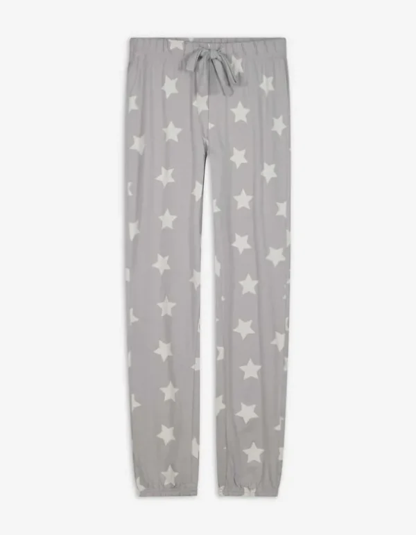 Pyjamahose - Allover-Muster - grau
