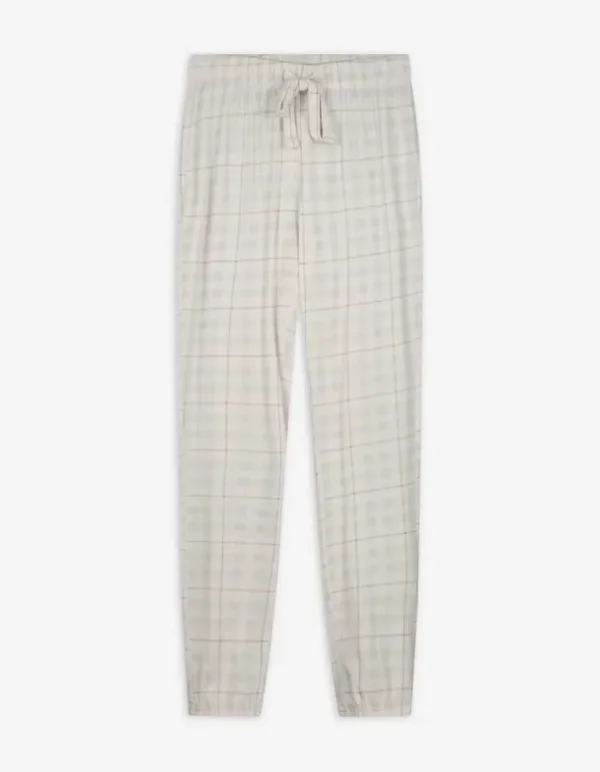 Pyjamahose - Allover-Muster - weiß