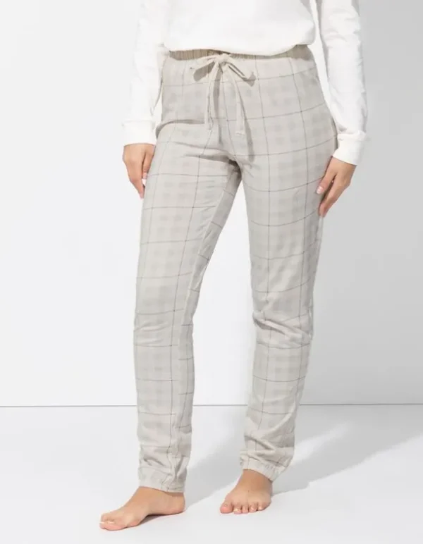 Pyjamahose - Allover-Muster - weiß