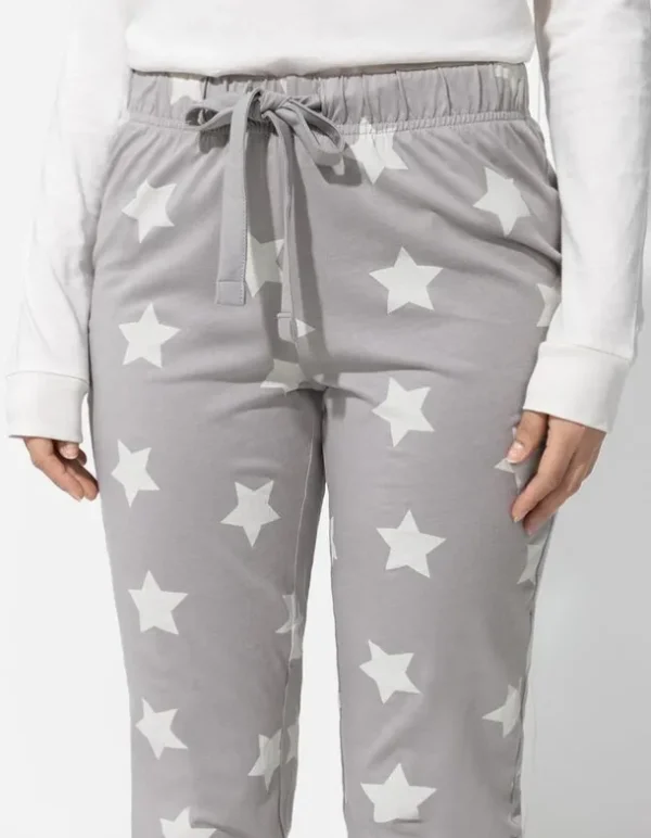 Pyjamahose - Allover-Muster - grau