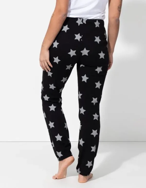 Pyjamahose - Allover-Muster - schwarz
