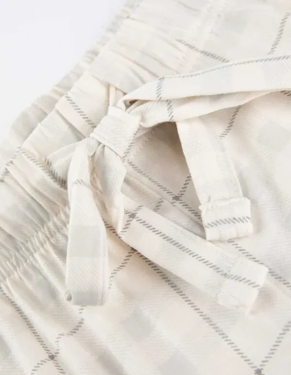 Pyjamahose - Allover-Muster - weiß