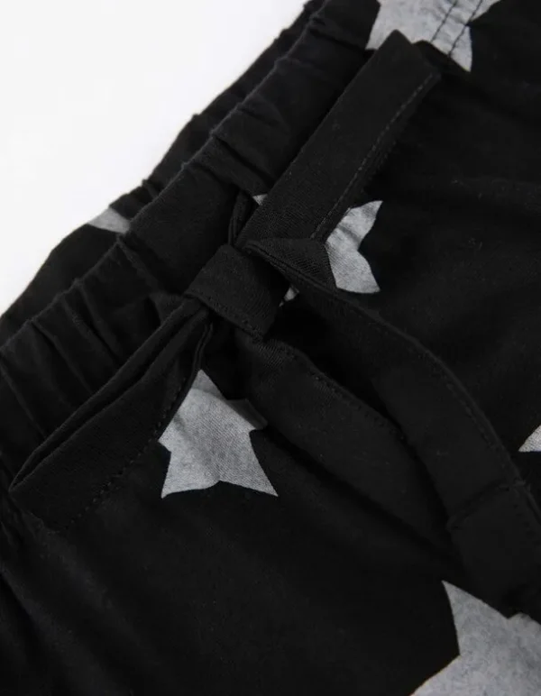 Pyjamahose - Allover-Muster - schwarz