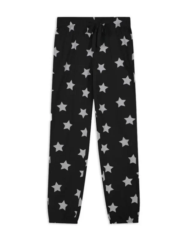 Pyjamahose - Allover-Muster - schwarz
