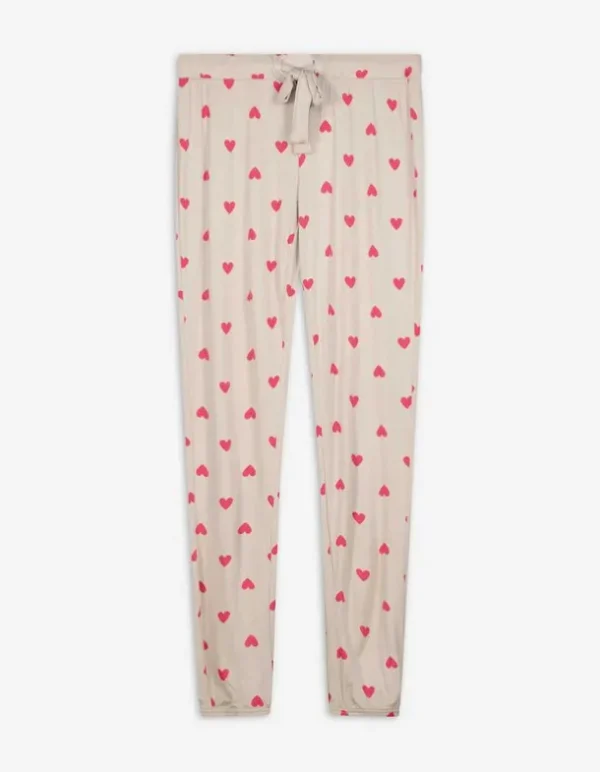 Pyjamahose - Allover-Print - beige
