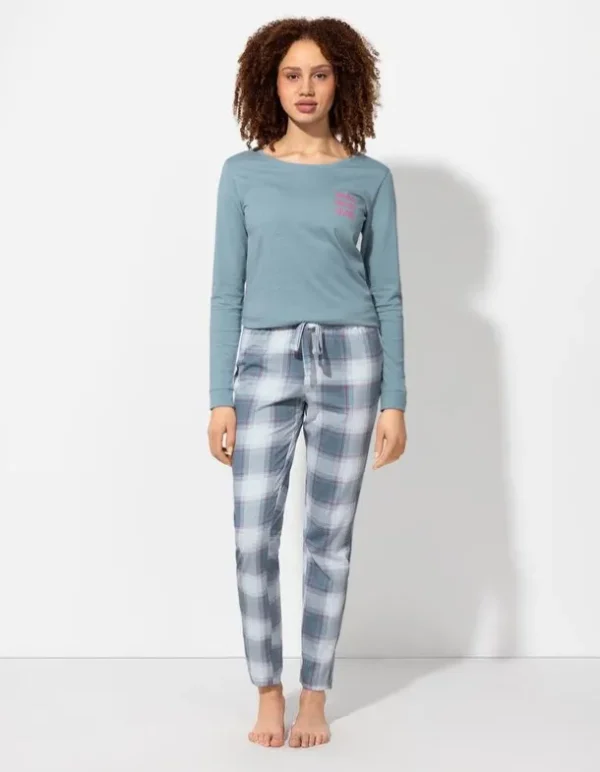 Pyjamahose - Allover-Print - grau