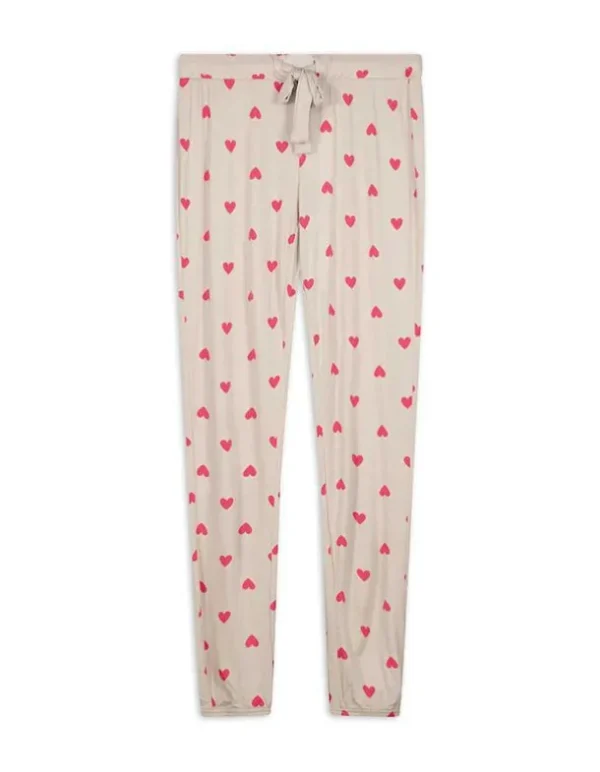 Pyjamahose - Allover-Print - beige