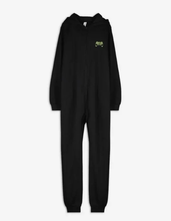 Pyjamahose - Print - schwarz