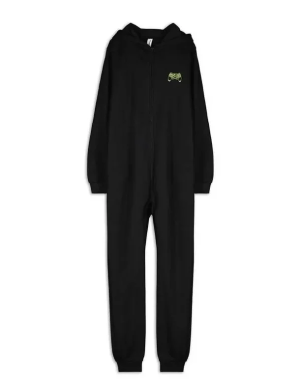 Pyjamahose - Print - schwarz