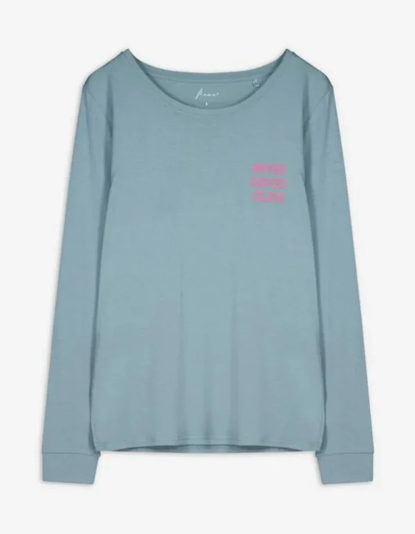 Pyjamaoberteil - Print - blau