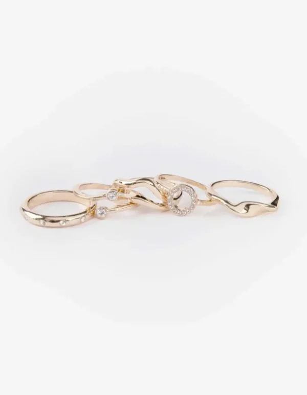 Ring - Ziersteine - goldfarben