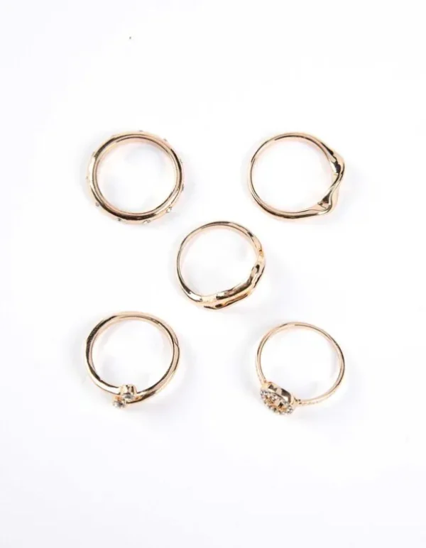 Ring - Ziersteine - goldfarben