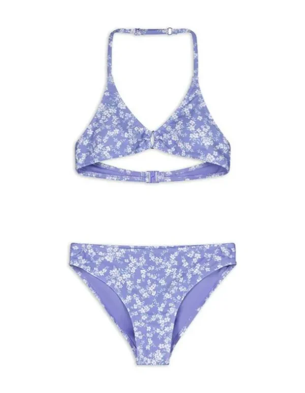 Set aus Bikinitop und Bikinislip - Allover-Print - lila