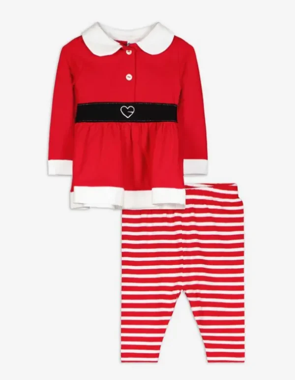 Set aus Kleid und Leggings - Christmas - rot