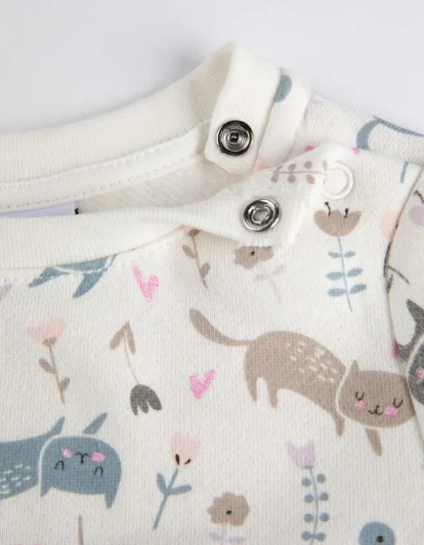 Set aus Sweatshirt und Hose - Allover-Print - weiß