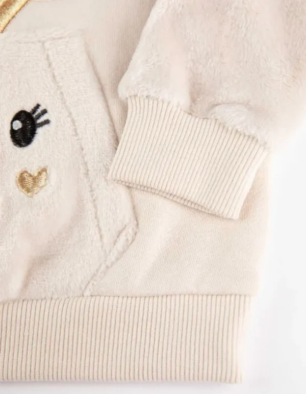 Set aus Sweatshirt und Leggings - Stickereien - beige
