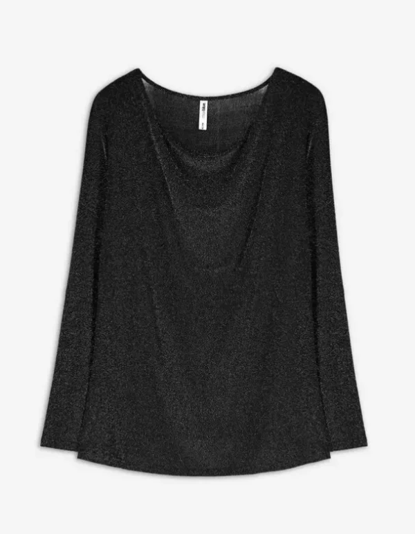 Shirt - Elastische Abschlüsse - schwarz