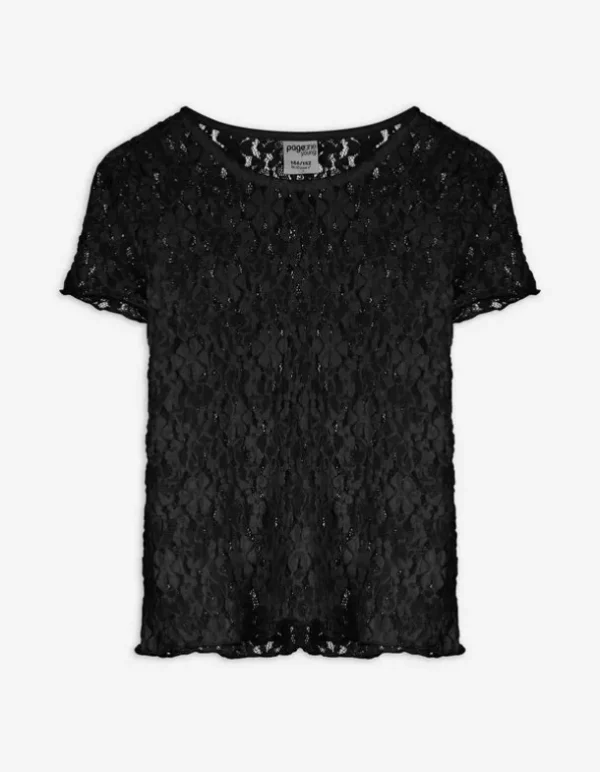 Shirt - Lochspitze - schwarz