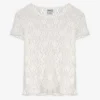 Shirt - Lochspitze - weiß