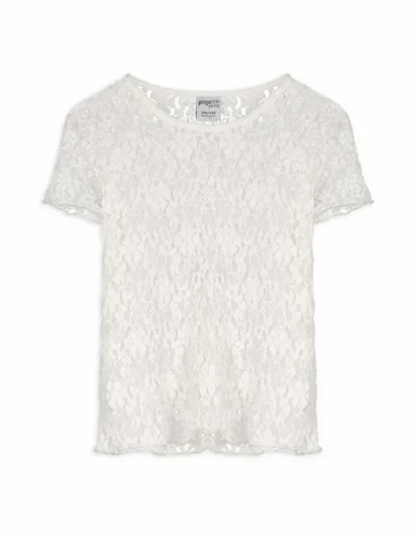 Shirt - Lochspitze - weiß